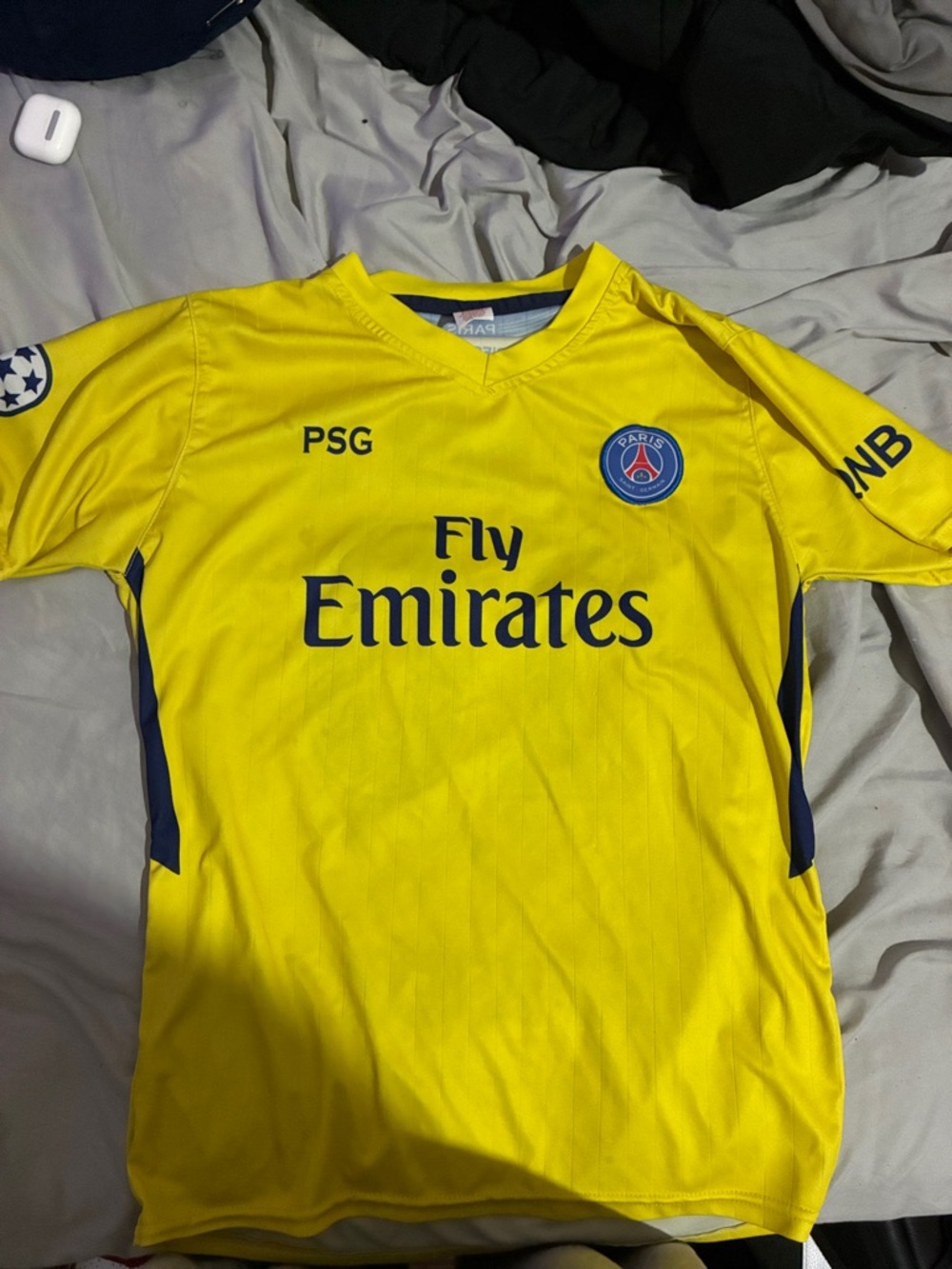 Paris Saint-Germain Yellow Fly Emirates Neymar Jr Soccer Jersey